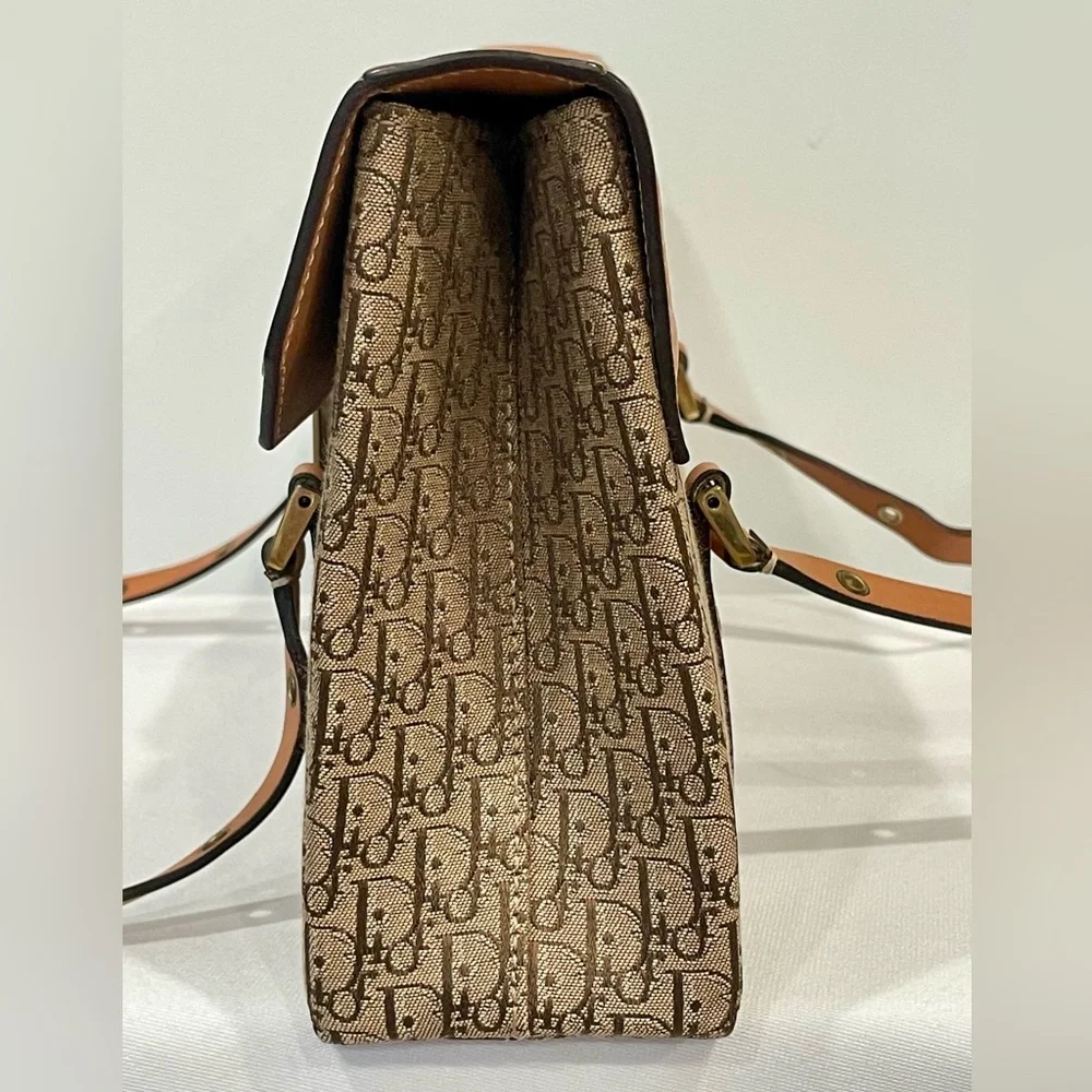 Christian Dior 2003 Diorissimo Street Chic Vintage Shoulder Bag, tan/gold, GUC - Picture 11 of 16